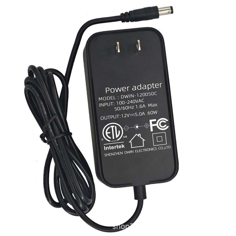 Customized 24V2.5A Power Adapter Etl Certified 12V5A Beauty Instrument Led Light Strip Mosquito Killer Lamp Wall Plug Power Supply