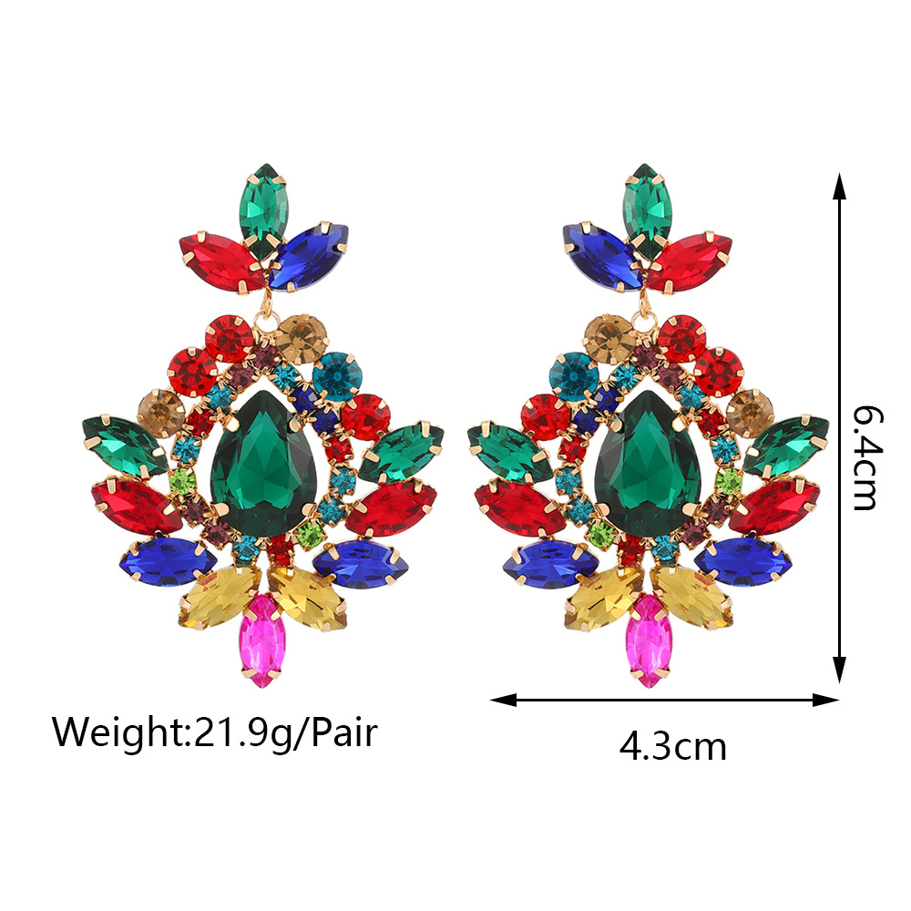 1 Pair Retro Geometric Glass Plating Women's Drop Earrings display picture 1