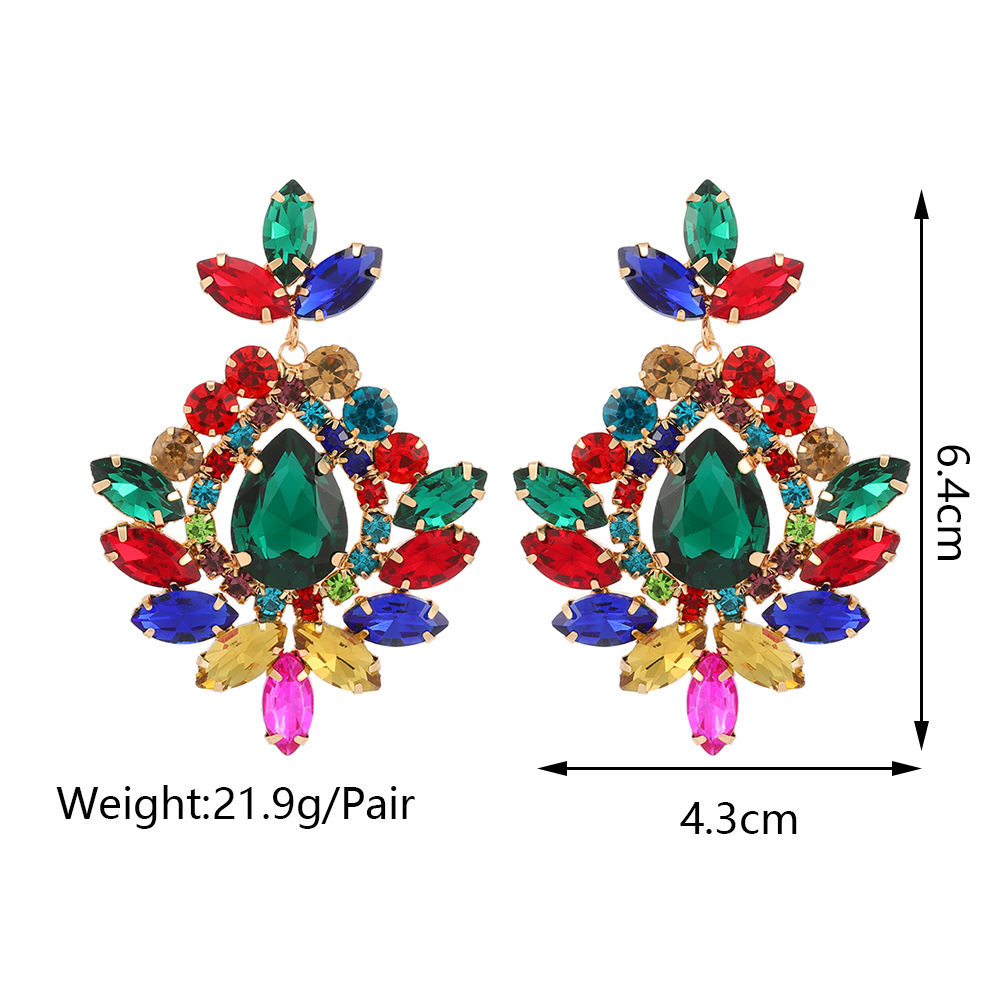 29g Weight 1 Pair Retro Geometric Glass Plating Women's Drop Earrings