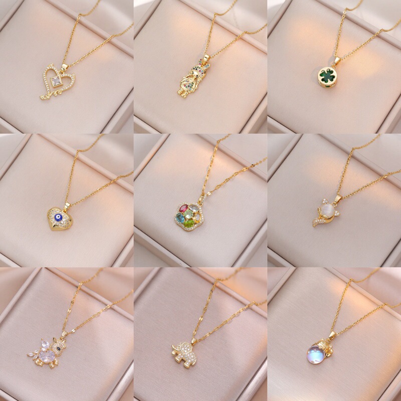 Necklace for Women, Copper Micro-Paved Zircon Flower Necklace, Niche Full Diamond Design, Titanium Steel Clavicle Chain, Fashionable Jewelry