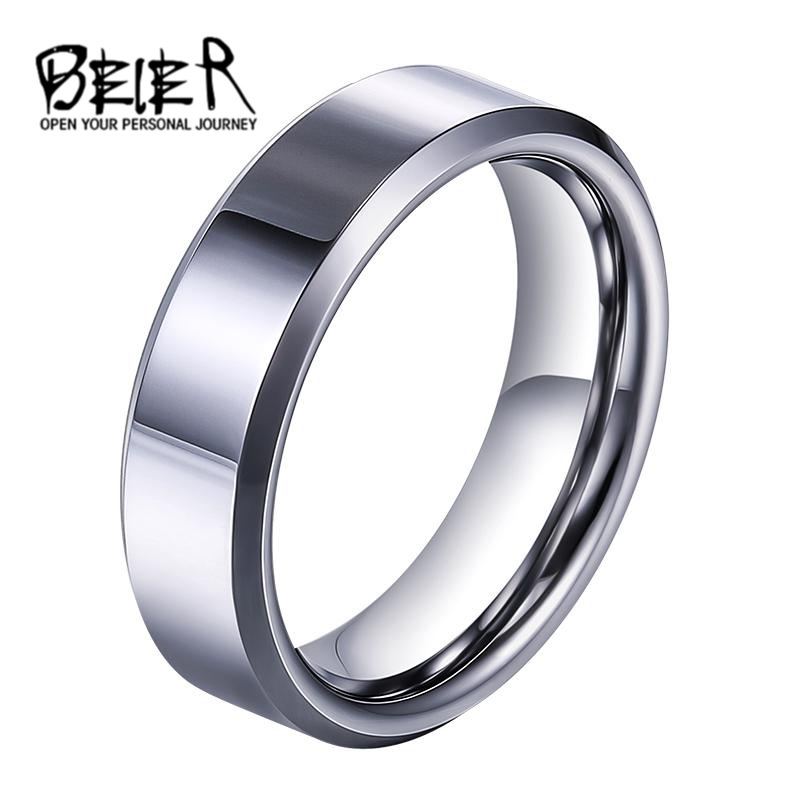 beier Korean Style Simple Fashionable Tungsten Gold Ring for Men and Women Couple Ring Fashionable Personalized Tungsten Steel Tail Ring Jewelry