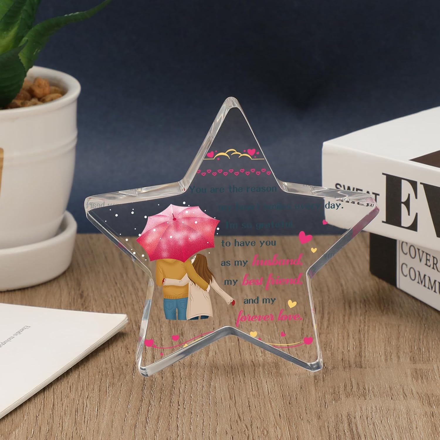 跨境亚马逊新品五角星亚克力感恩节圣诞节日礼物桌面装饰礼品摆件