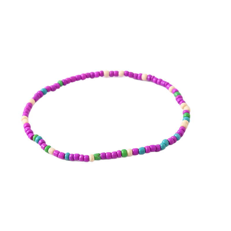 Venta caliente joyería cuentas de vidrio pulsera tobillera estilo bohemio pulsera colorido arroz cuentas tobillera al por mayor