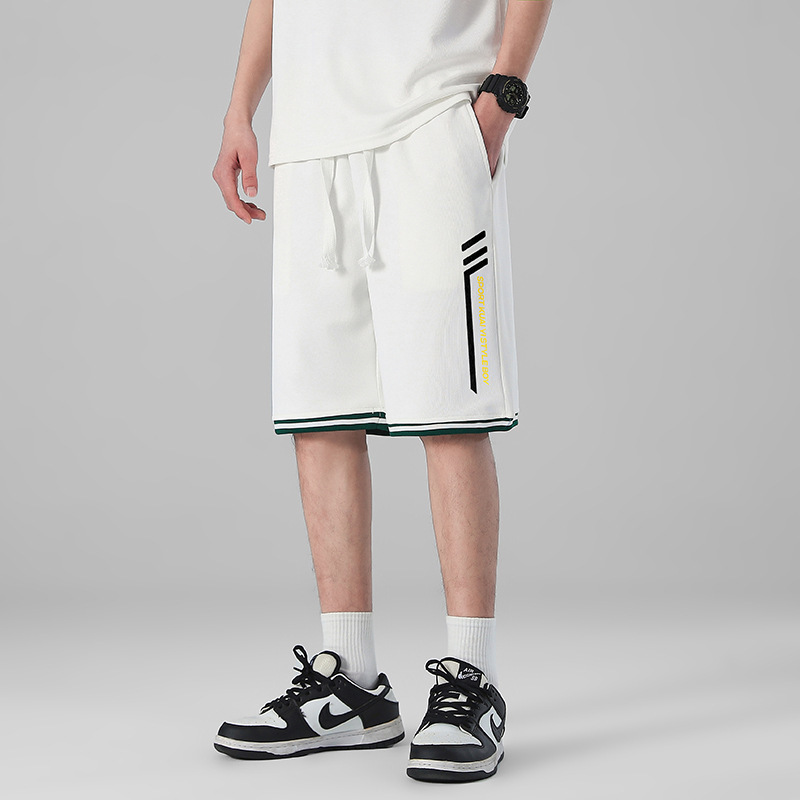 Al por mayor transfronterizo deportivo de ocio de verano de mangas cortas pantalones elásticos de cinco puntos de hombre de punto sueltos pantalones rectos image 10