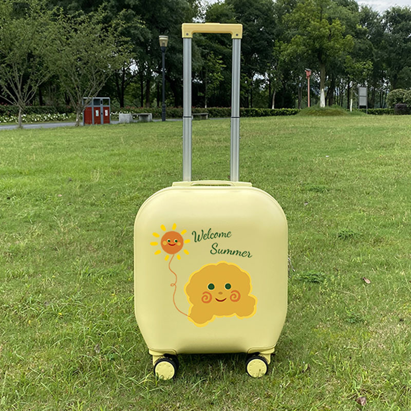 Equipaje de dibujos animados para niños de 18 pulgadas pequeño carro de embarque ligero para niños y niñas maleta de rueda universal