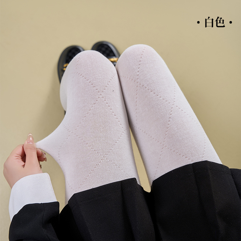 Combed Cotton Pantyhose for Women, Autumn and Winter Gray Series, Trendy Slimming Diamond Pattern, Spicy Girl Style, Medium-Thick Autumn Gray Leggings