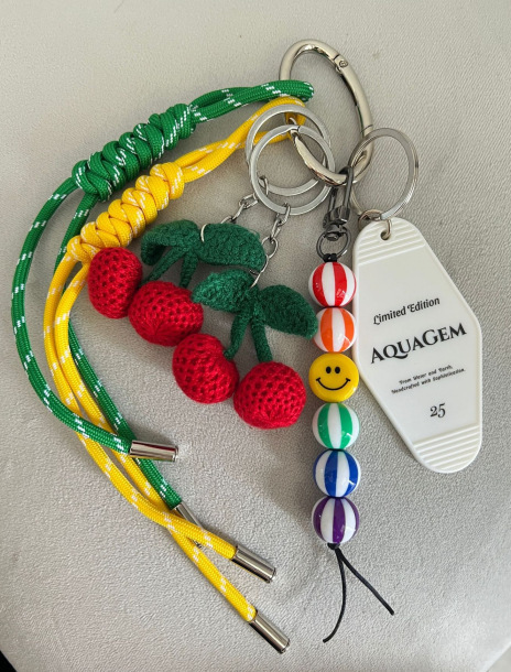 韓国シシミウ高価値バッグ DIY ペンダントオリジナルカラー編組ロープニッチ装飾キーホルダー|undefined