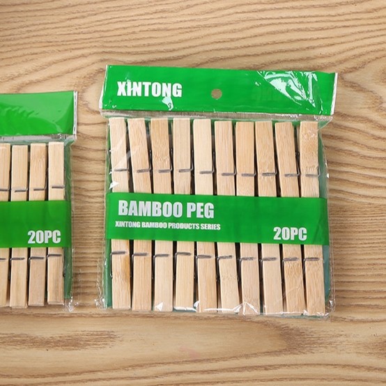 Large Size 20 Bags of Bamboo Clips, 150 Pieces Each