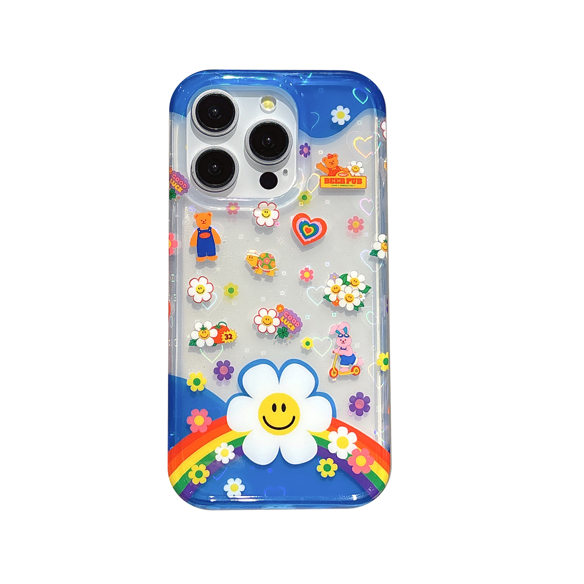Pantalla completa flor de color cara sonriente para iphone16ProMax funda para teléfono móvil 14 Apple 15 femenino 16 nuevo 15PM