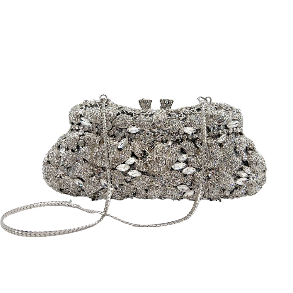 Nuevas flores con diamantes bolsas de cena, bolsas de flores, bolsas de vestir de diamantes, bolsas de flores duras