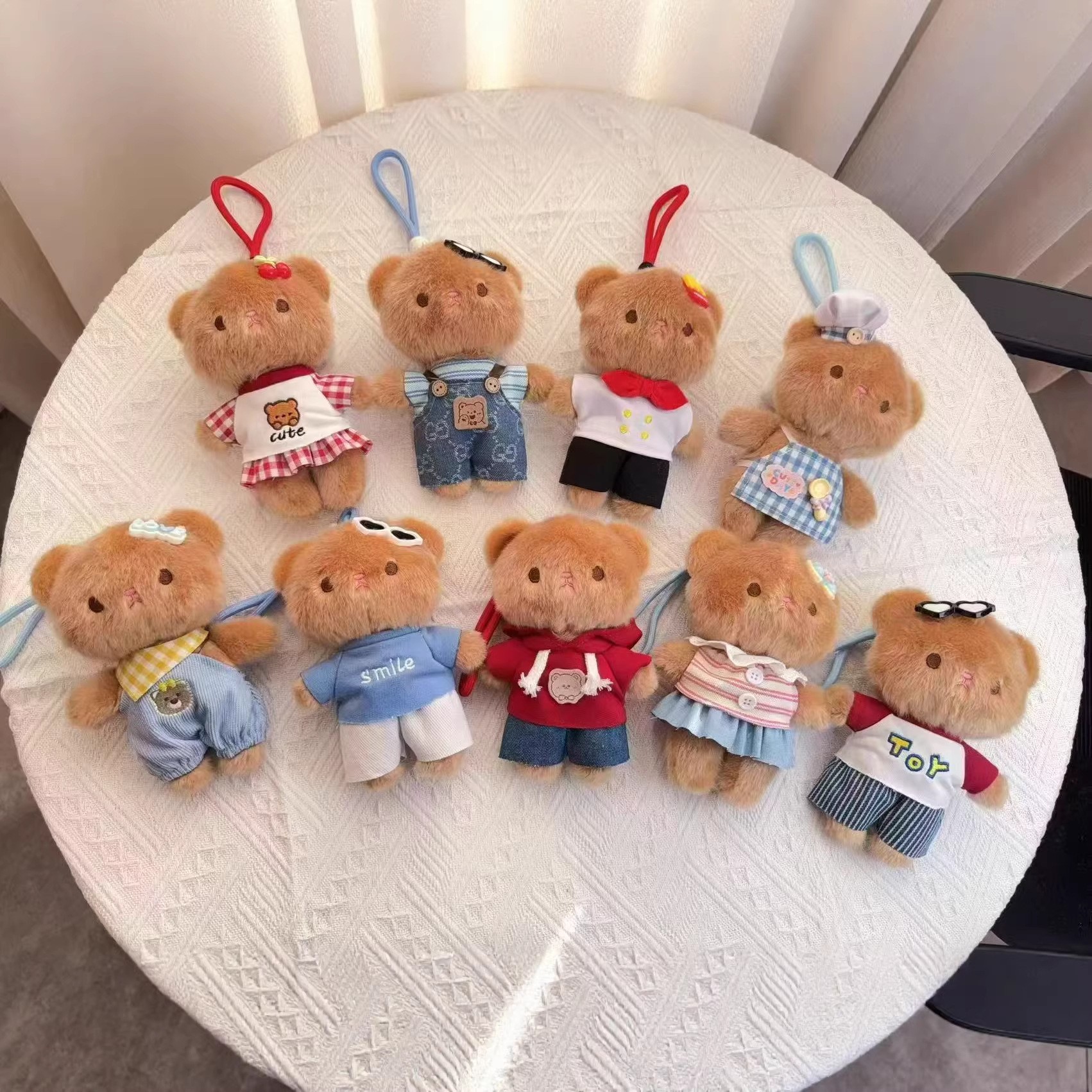 Cuatro pulgadas muñeca de peluche pequeño colgante muñeca llavero muñeca mochila colgante juguete de peluche regalo