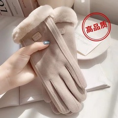 手套女冬保暖手套德绒触屏开车防风加厚加绒骑行学生韩版可爱