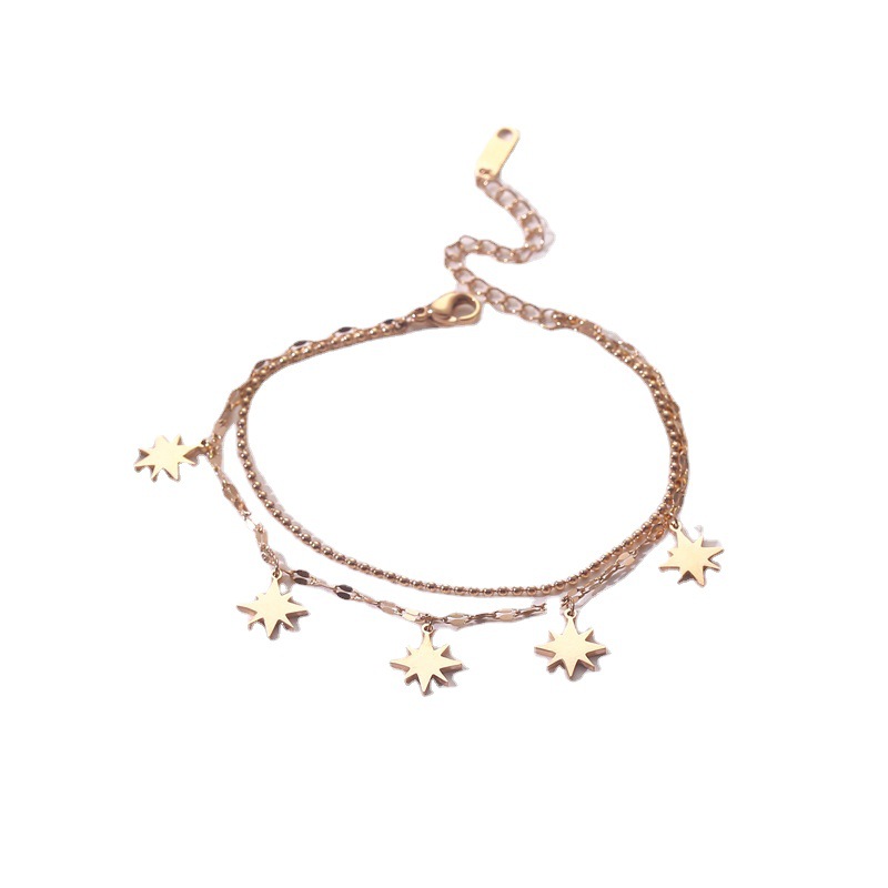 Pulsera de acero de titanio de hip hop de ocho brazaletes para mujeres Xiains nicho lujoso diseño transfronterizo de joyería no se desvanece