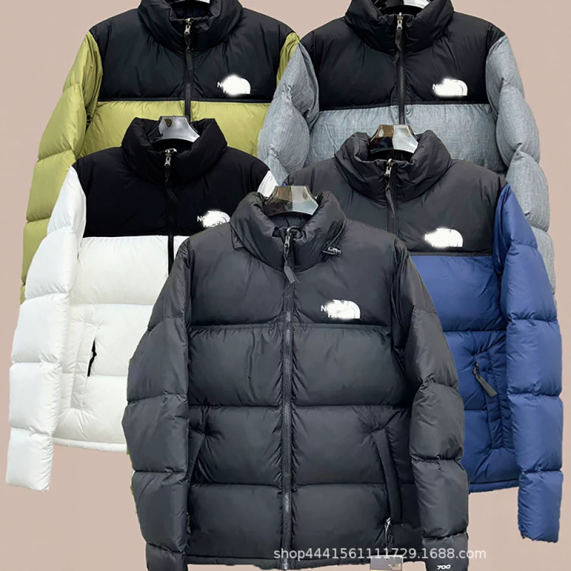 Winter Outdoor North Home 1996 Cotton Jacket for Men and Women, Embroidered High-Quality Plaid Hooded Thickened Warm Cotton Coat