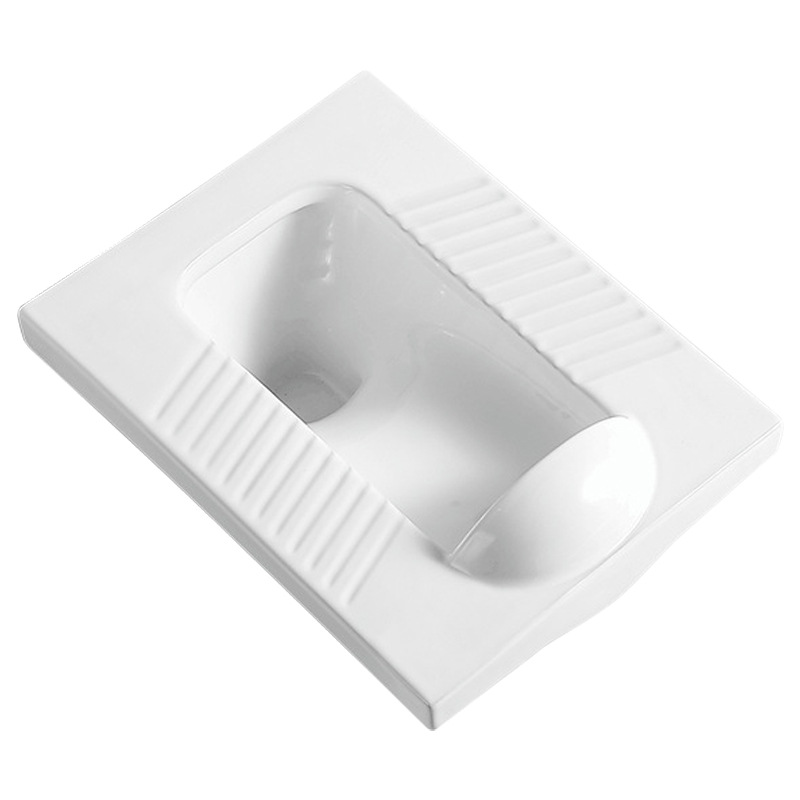Fábrica directa ingeniería doméstica inodoro en cuclillas simple con tubería de esmalte completo tanque de almacenamiento de agua curva antideslizante inodoro del hotel image 5