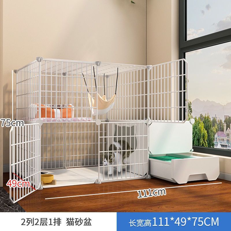 흰색 2겹 [외부 고양이 배변 상자/케이지 공간을 차지하지 않음]