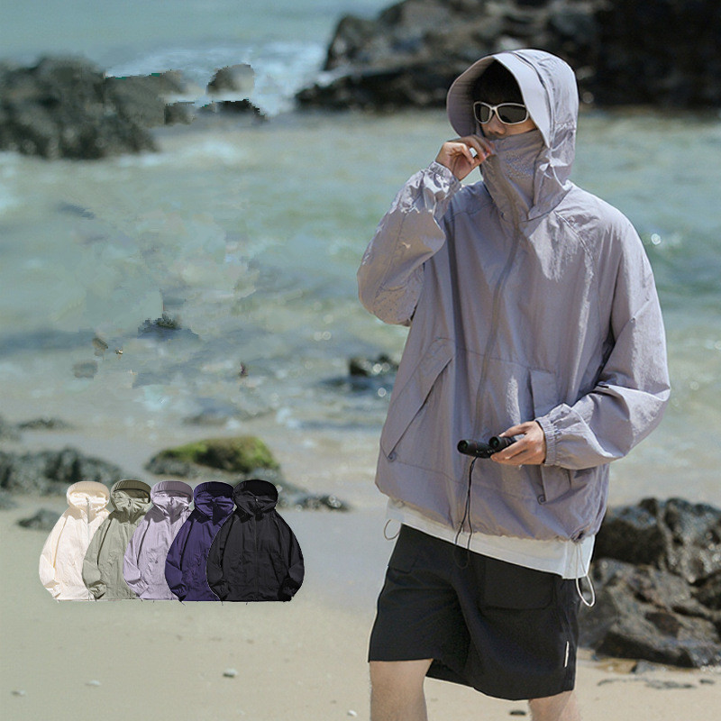 Versatile Outdoor Sun Protection Clothing for Men, Summer Cycling Sports Ice Silk Sun Protection Tops for Women, Camping and Fishing Lightweight Sun Protection Clothing