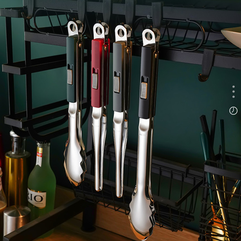 304 stainless steel creative household slide button food clip barbecue clip barbecue clip supplies portable non-slip bread clip