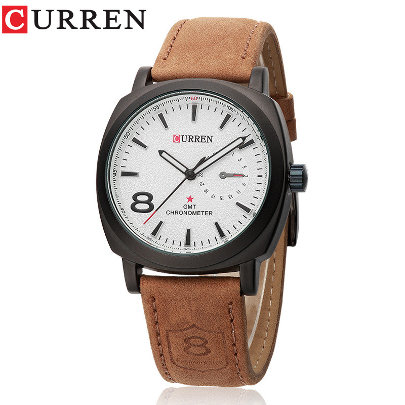 Curren/Curren 8139 Unisex Small Dial Frosted Leather Watch Waterproof Men's Quartz Watch