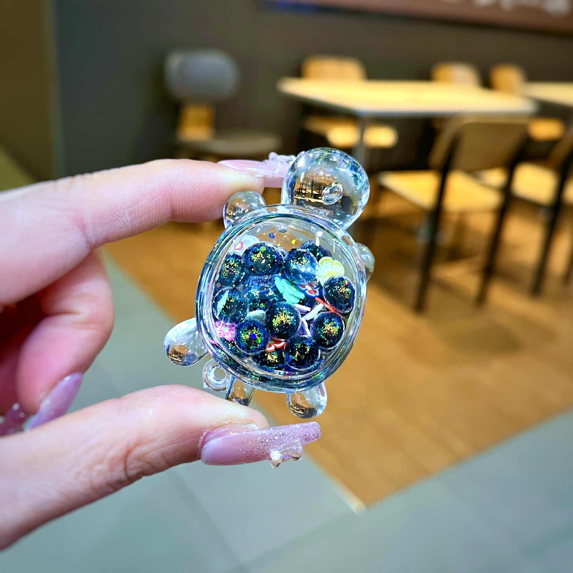 작은 야광 버블구슬 거북이 [블랙]