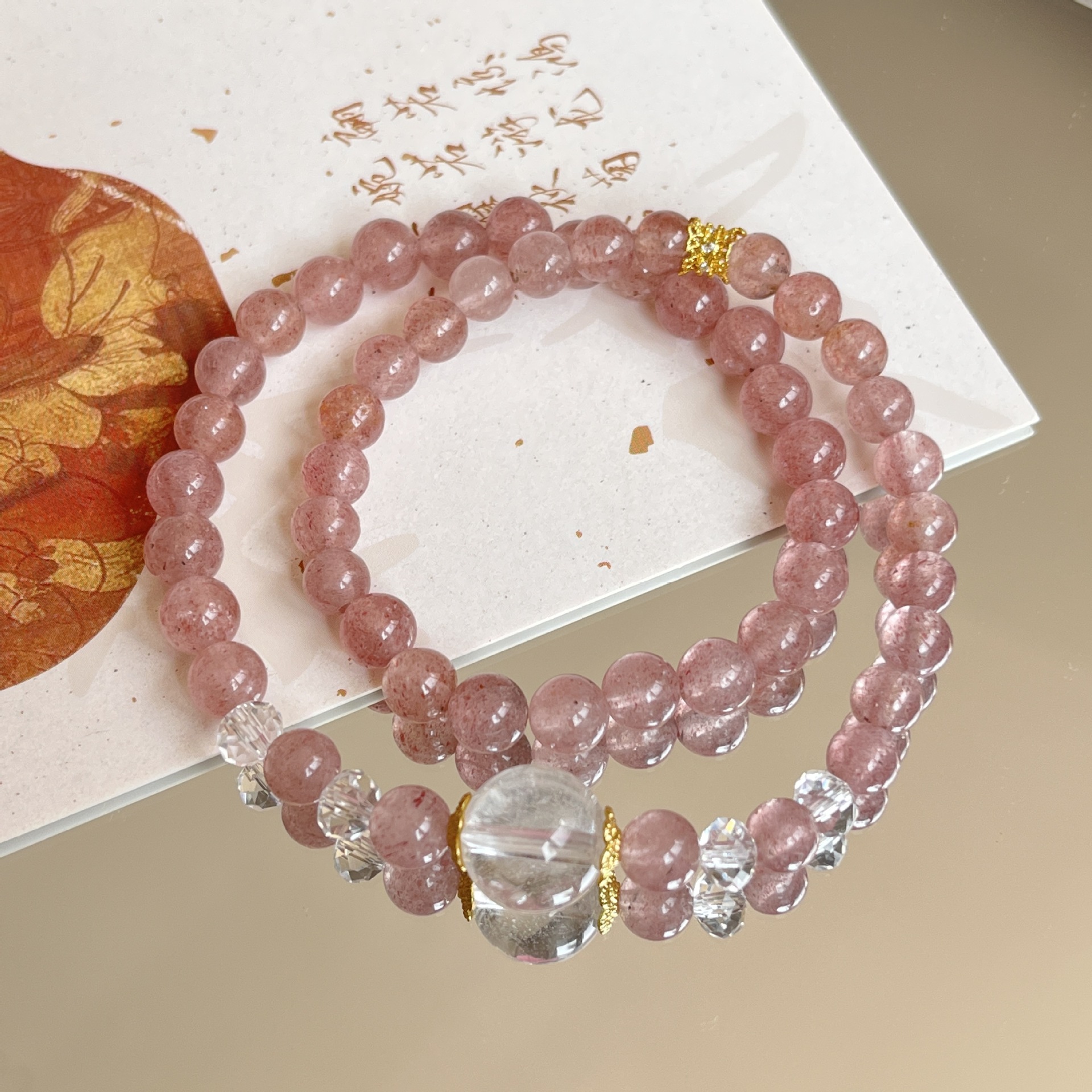 딸기 크리스탈 더블 서클 6mm