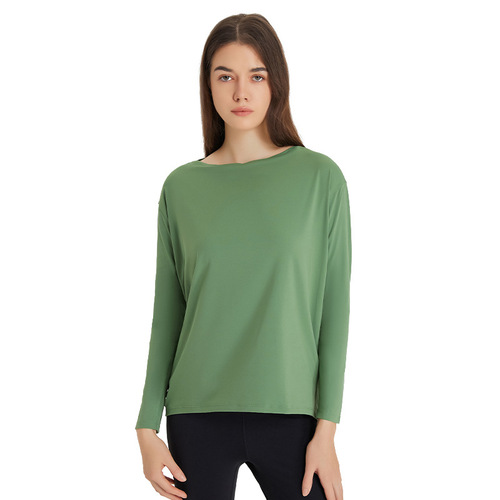 Merillat Merillat new double-sided nude loose long-sleeved women's slim and breathable women's fitness yoga clothing