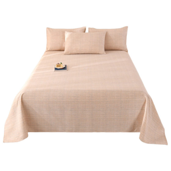 Cotton Old Coarse Cloth Bed Sheet Single-piece Thickened Linen Cotton Three-piece Set Dormitory Single-person Summer Mat Single-piece Three-piece Set