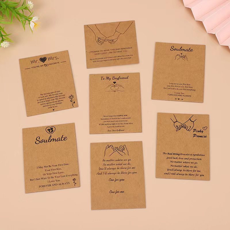 Amazon's Best-selling Kraft Paper Card Bracelet Necklace Gift Cardboard Family Couple Inspirational Series Card Accessories
