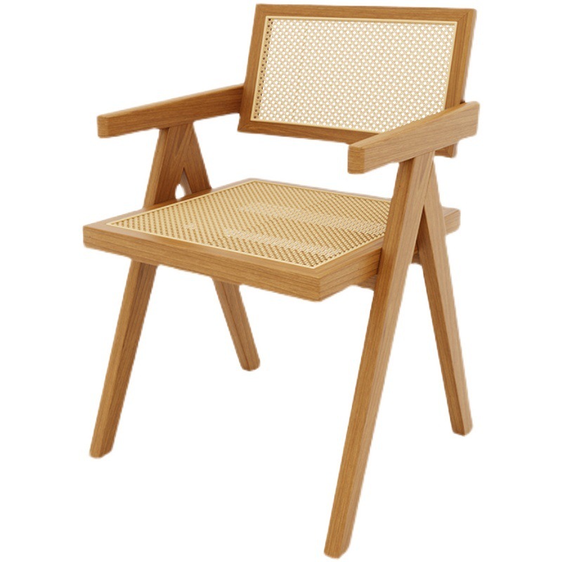 Mesa y silla de cafeteria de caña, mesa y silla de recepción de ocio, área de negociación de madera maciza, silla de comedor de Changdigar, silla de viento tranquilo