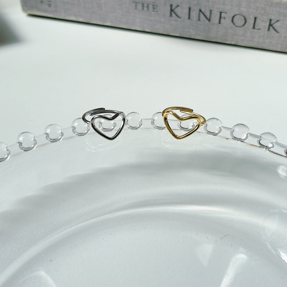 Fashion Heart Shape Copper Rings 1 Piece