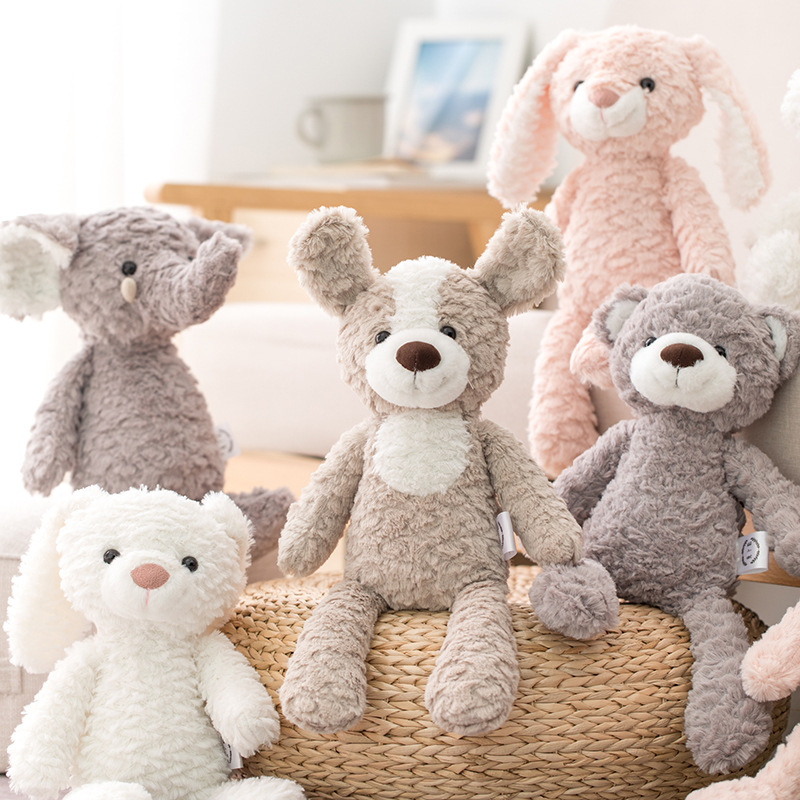 Animales de dibujos animados de patas largas ranas pequeñas ovejas muñecas de peluche osos gatitos conejos triceratós muñecas de tela
