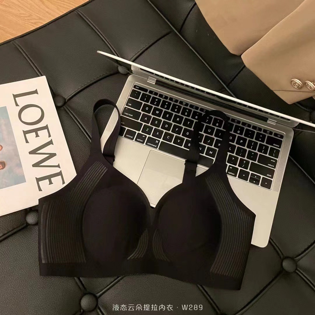 Seamless Thin Liquid Cloud lifting underwear Orejas de conejo de mujer pecho grande pequeño sujetador inalámbrico cómodo anti-flacidez