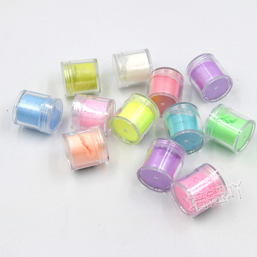 Fluorescent Powder 12 Colors 5g Wholesale Mermaid Pearl Glitter Powder Mica Powder Slime Flow Nails Oil Droplet Gel Glitter Sand