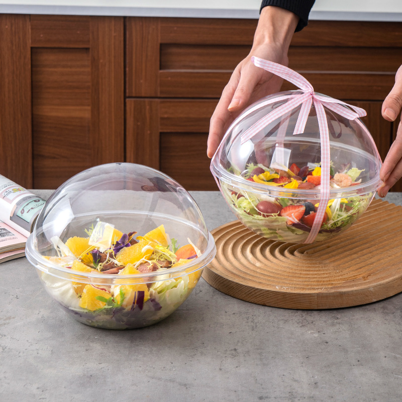 水晶慕斯球椰子蛋水果捞圣诞节慕斯蛋糕打包盒子透明波奇饭包装盒