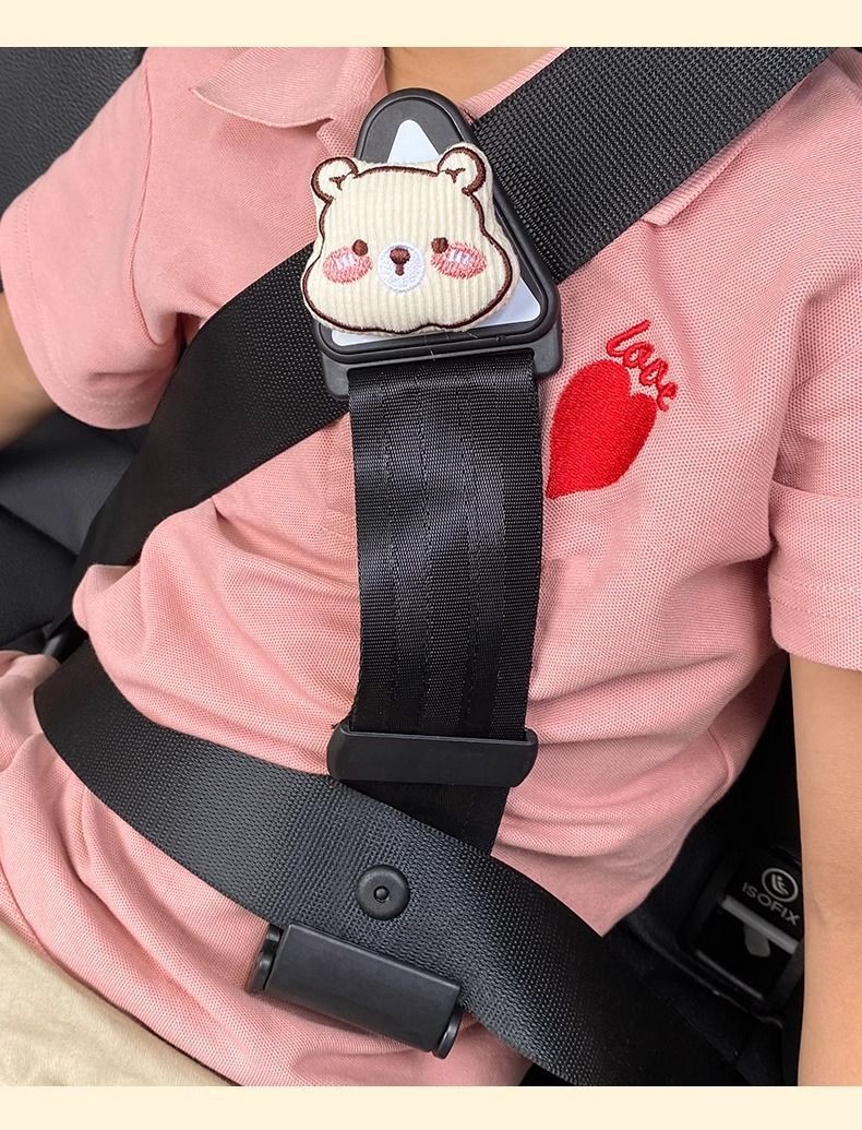 Car Kids Safety Belt Adjustment Retainer Anti-Stranglehold Baby Seat Auxiliary Belt Limiter Cute Shoulder Protector