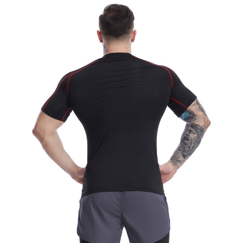 Cross-border sports rapid-drying T-shirt for men high elasticity heavy sweating PRO tight-fitting basketball training sports fitness clothing summer
