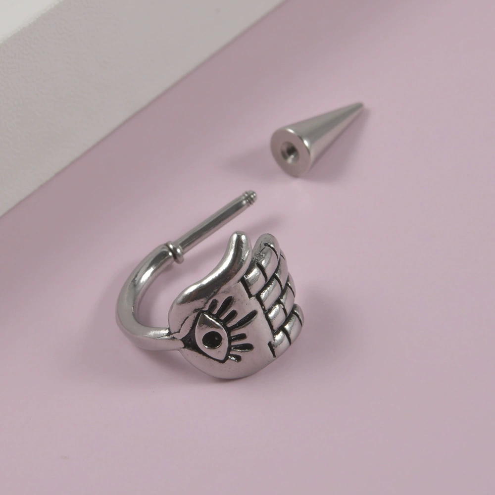 Кроссборд stainless steel C-образная серьга-скамейка с personalized дракон-форма череп-острый ухо кость ноготь пирсинг холодная заклепка серег