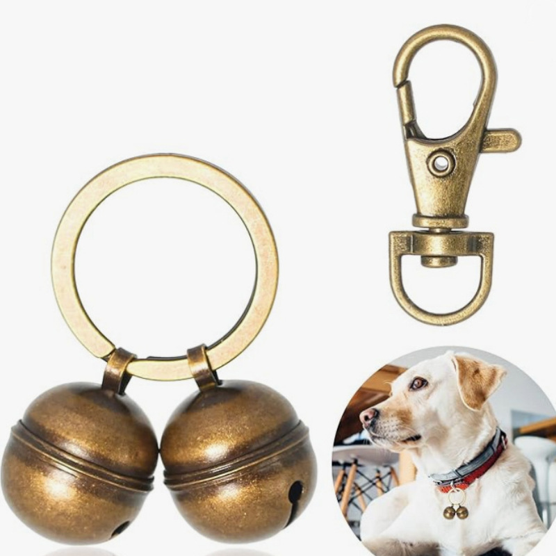 Campana de cobre transfronteriza para perros y gatos, campana para mascotas, nítida, diy, hebilla para perros, llavero, colgante de campana, pequeño colgante
