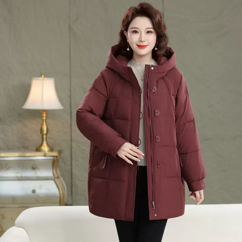 妈妈棉衣冬季2025新款加厚保暖上衣外套老年人时尚宽松休闲棉服女