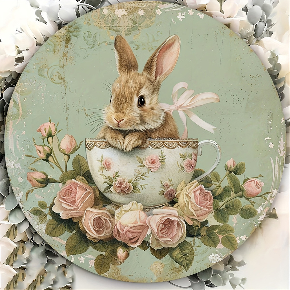 Colgantes en stock Pascua serie de decoración colgantes de madera fiesta decorativa huevo de conejo redondo