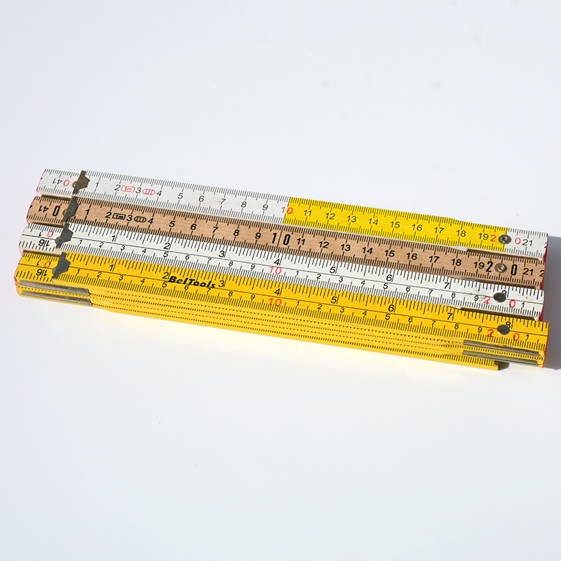 桦木折叠尺2米10折木工测量工具2m10folidngruler直尺高精度