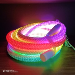 インターネット有名人の柔軟なカラフルな織りライト ラウンド 360 ° 発光ネオンメッシュソフトライトLEDマーキーラインライト