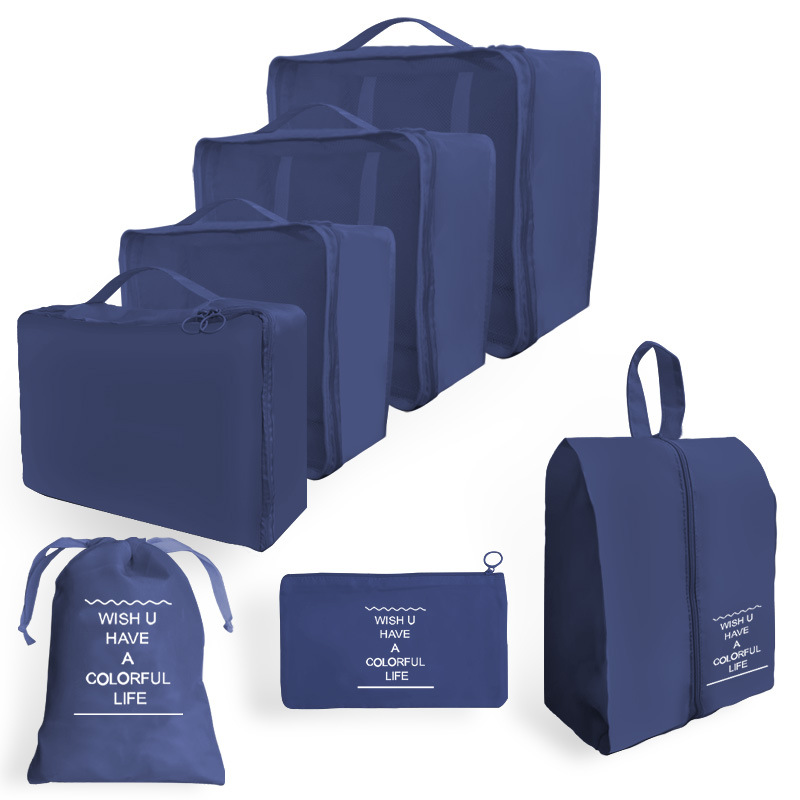 Bolsa de almacenamiento de viaje traje de seis piezas de siete piezas de ocho piezas plegable bolsa de lavado bolsa de almacenamiento de ropa bolsa de viaje con cordón