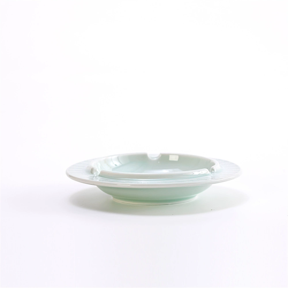 Jingdezhen Ceramic Celadon Large Ashtray Toothpick Box Hotel Dining Table Home Simple Relief Wheat Ear Pattern