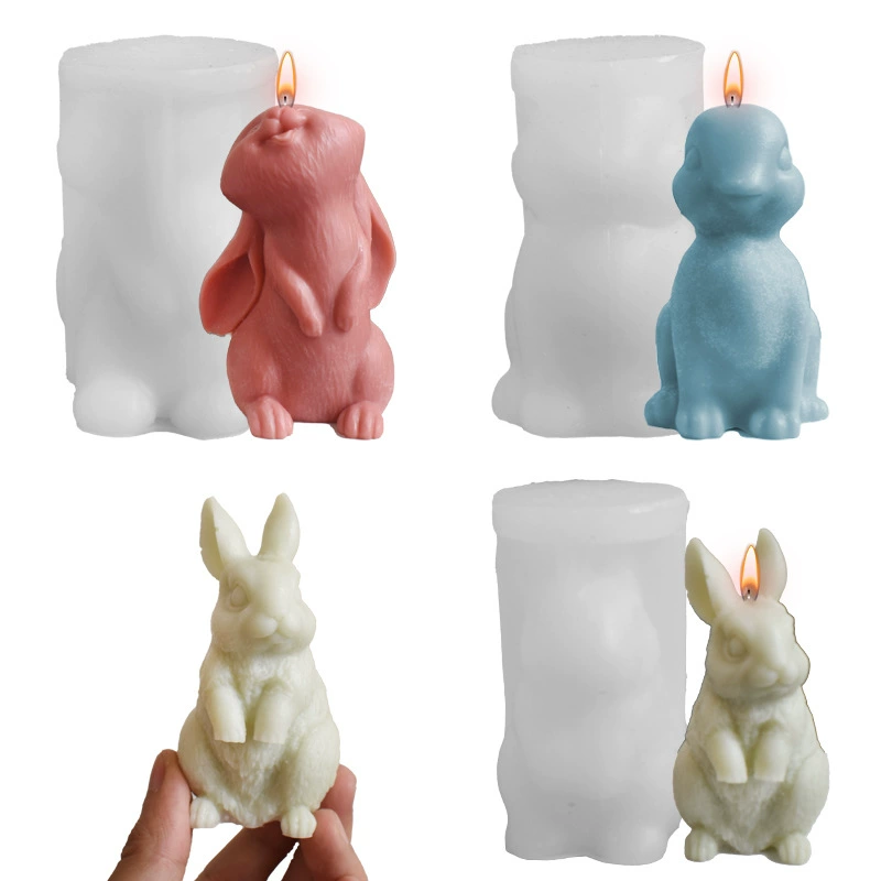 Объёмная заяц, ароматерапия, свеча, симпатичная силиконовая форма 3D, DIY, милые животные