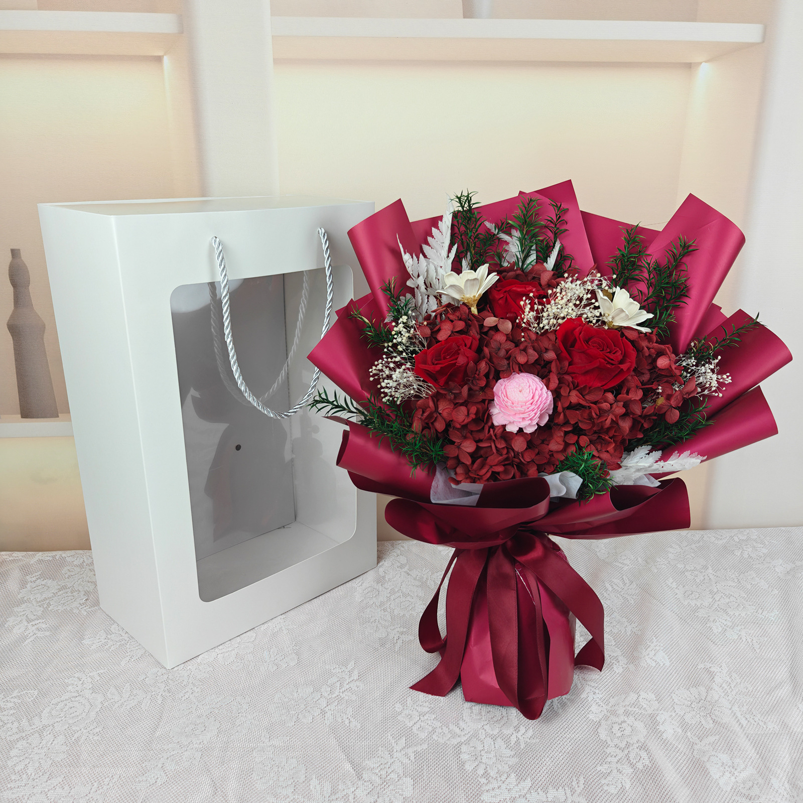 Amazon suministro transfronterizo eterno ramo de rosas productos terminados regalos de vacaciones para amigos regalos de flores ornamentación ramo