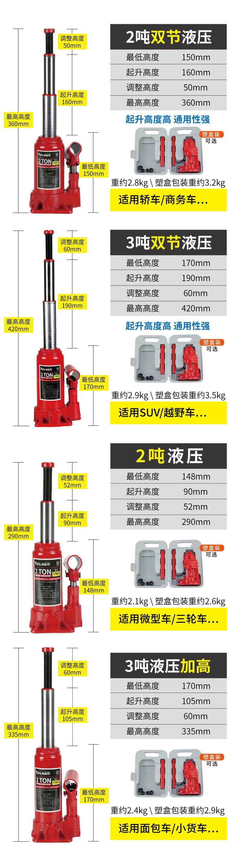 Figure durable vertical hydraulic jack car jack car off-road vehicle tire change car vertical Jack