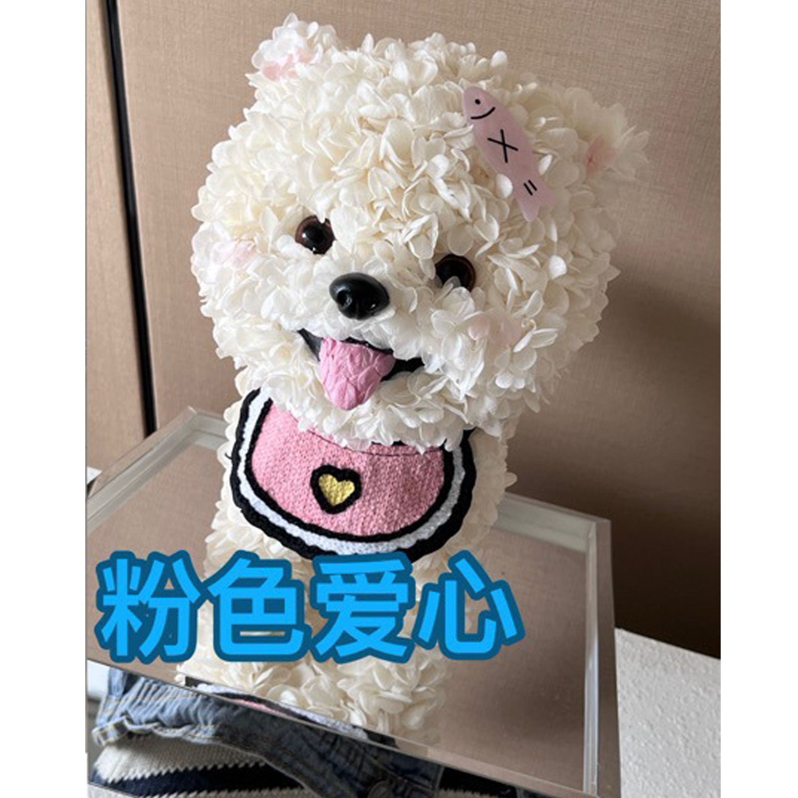 Flor eterna Hortensia Perro Maltsian Regalo de flores reales Confesión de bodas Regalo de cumpleaños de San Valentín Flor eterna Cachorro