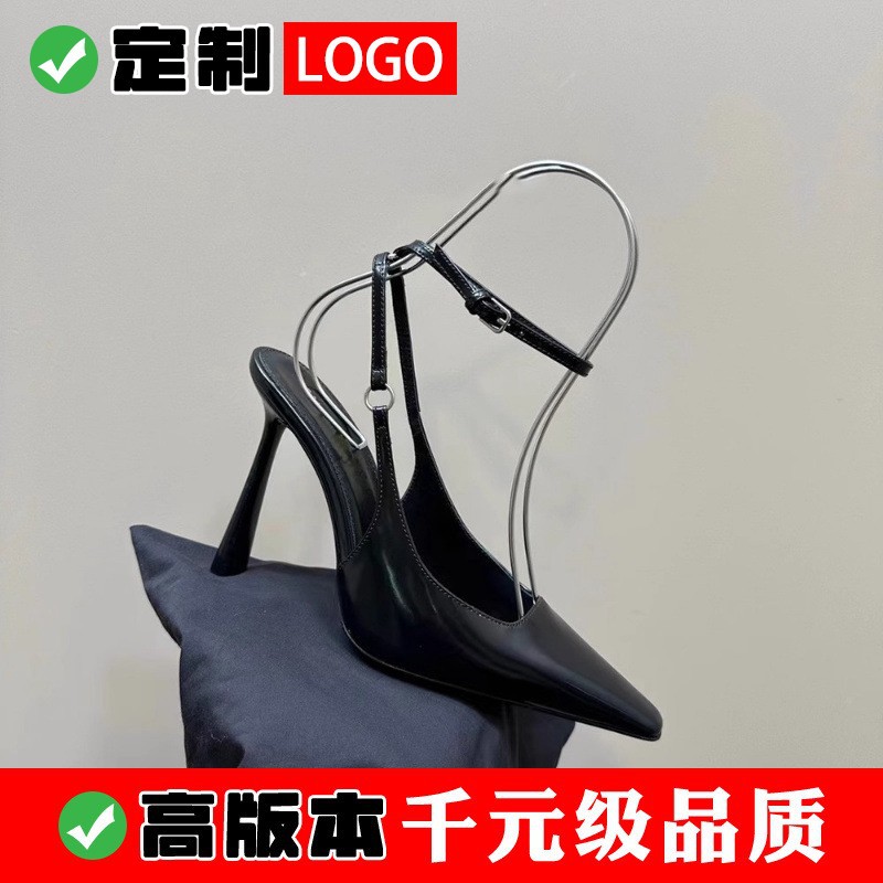 Elegant glossy sexy sandals for summer and autumn square toe with…