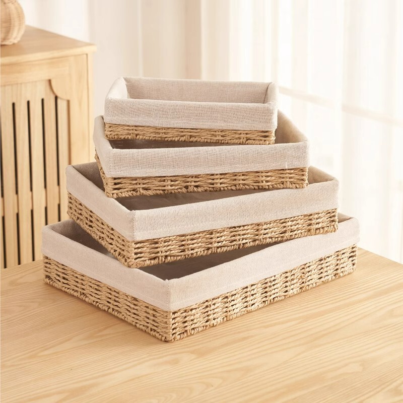 Woven Storage Basket Living Room Rattan Basket Coffee Table Storage Box Super Cheap Rattan Basket Desktop Storage Box Intimates Storage Basket